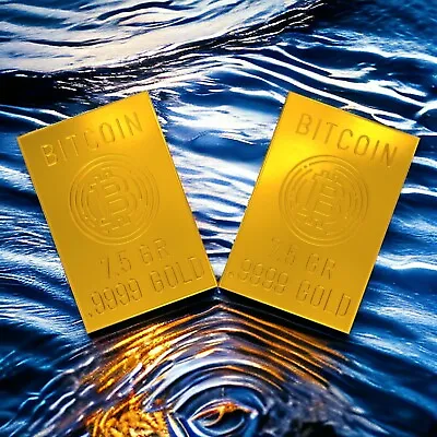 One Gram Gold Bar BTC Snaps In Two Bullion Precious Metal .9999 + Free Silver T • $129.99