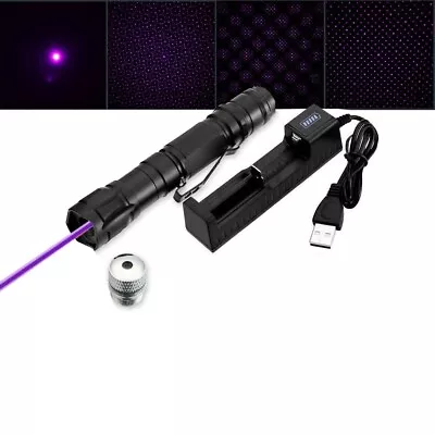 Purple Laser Pointer Pen 405nm Beam Light Lazer Pen 1000Miles No Box • £13.99