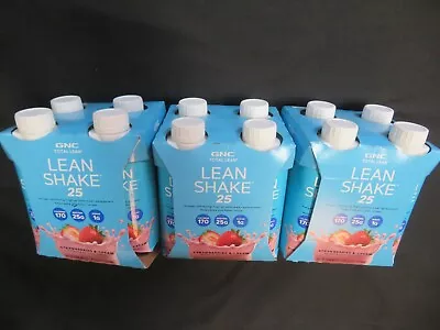 (12) GNC Total Lean Lean Shake 25 Strawberries & Cream 11 Oz Each ! • $36.40