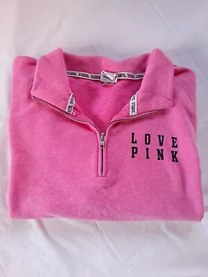 Victoria's Secret  Pink Womens Half Zip Sweatshirt Size Medium Pocket Pullover • $15