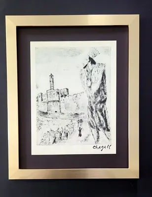 Marc Chagall + 1957 Biblical Signed Print Mounted  In New Frame + Buy It Now !! • $149