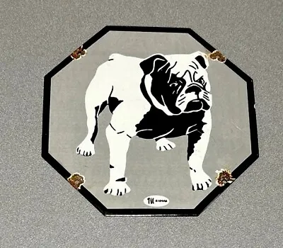 Vintage 12” Mack Bull Dog  Porcelain Sign Car Gas Oil Truck • $89.99