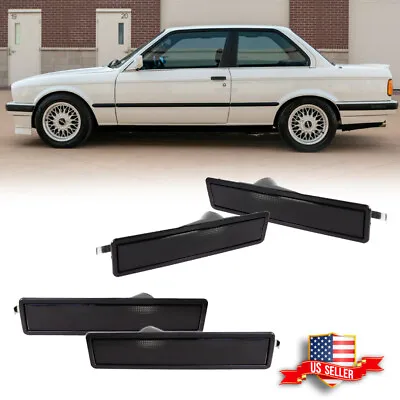 4PCS Smoked Front+Rear Bumper Side Marker Lights For 1884-1991 BMW E30 3 Series • $29.99