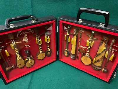 VTG VIETNAM (12) MINIATURE Music Stringed Instruments In Display Case (11 X10 ) • $99.95