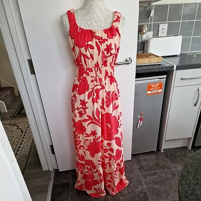 Pretty Coral/Peach Floral Maxi Kaleidoscope Dress Size 14-16 • £10