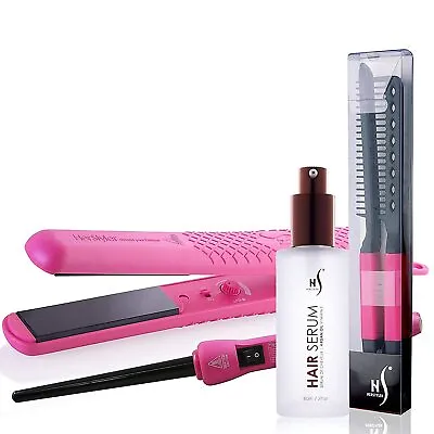 $31.99 • Buy Herstyler Argan Oil Hair Serum V Comb Colorful Seasons Baby Curls Mini Pink Set