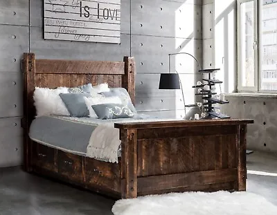 Amish Rustic Rough Sawn Platform Bed Solid Wood King Queen Full Twin • $5099