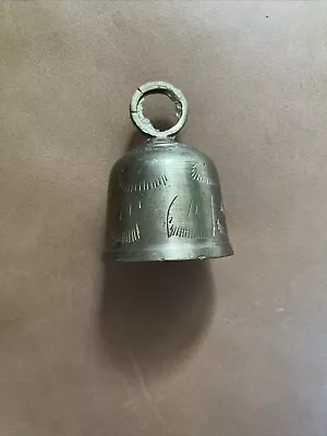 Vintage Brass Bell Etched India • $15