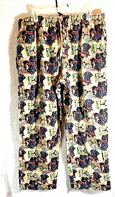 Saddlebred Men's XL Black Labrador Dog Print Flannel Pajama Pants • $13.99