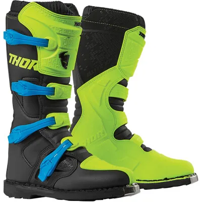 Thor MX Motocross Blitz XP Boots (Flo Acid/Black) Choose Size • $99.95