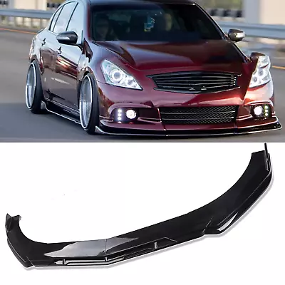 Front Bumper Lip Spoiler Boby Kits Splitter Glossy Black For Infiniti G37 S • $49.99