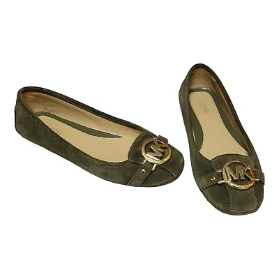 Michael Kors Fulton Suede Ballet Flats Slip-On Shoes Olive Green Womens Size 6M  • $39.99