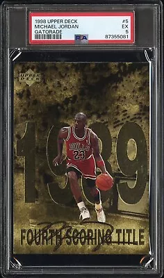 1998-99 Upper Deck Gatorade #5 Michael Jordan PSA 5 EX Facsimile Autograph • $20