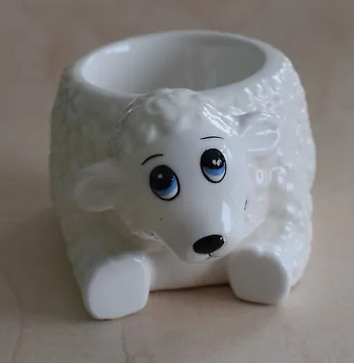 Sheep Egg Cup - Off-white Sheep Lamb Animal Lying Down Novelty Ceramic • £5