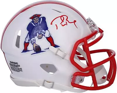 Tom Brady Patriots Signed Riddell 1990-92 Throwback Speed Mini Helmet - Red Ink • $1899.99