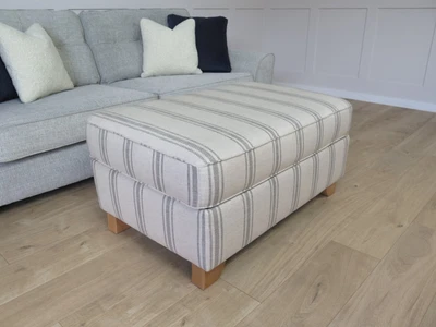 £225 • Buy Natural Striped M&S MARKS & SPENCER Abbey Storage Footstool