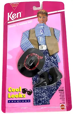 Mattel Barbie Ken Cool Looks Fashions Boots N' Cowboy Hat Jeans Shirt Vtg 1994 • $64.90