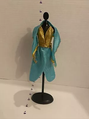 Vintage Barbie Fashion's 1979 #1363 Aqua & Gold Wrap Dress Shawl Scarf RARE • $32.69