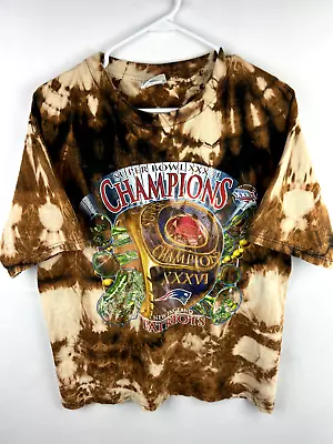 2002 New England Patriots T-Shirt Mens Large Super Bowl XXXVI Champions Ring NFL • $26.99
