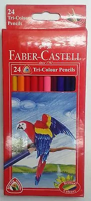 Faber-Castell  24 Tri-Colour Pencils  Triangular Grip  Color Pencils • $15.88