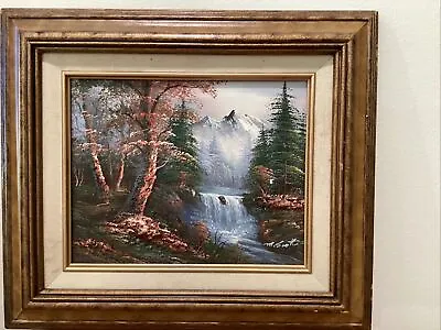 M . SCOTT . Vintage Oil On Canvas 3D Painting “ SNOW IN MOUNTAIN “ • $150