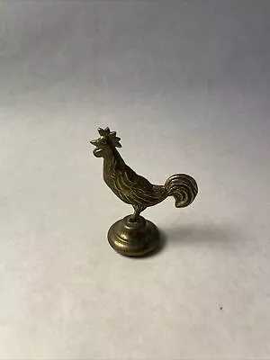 Rooster Figurine Small Solid Brass Paperweight - Unique Desk Decor 2.25  Vintage • $12.42