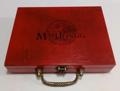 MahJongg Chinese Strategy Tile Game In Wood Travel Case Cultural Classics VG • $34.95