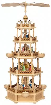 German Christmas Pyramid Nativity Scene 4-tier Height 74 Cm / 2.. RG 16777 NEW • $1018.56