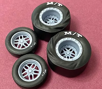 1/24 Scale: 17/15-inch “Weld Laguna” Wheels W/Wrinkled Drag Slicks; Resin 3D • $19.99