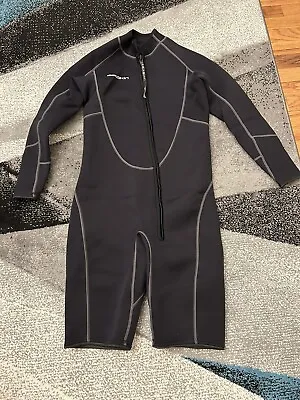 Seaskin Mens 3mm Shorty Wetsuit Full Body Diving Suit Front Zip Size Medium • $32
