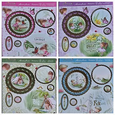 £7.99 • Buy HUNKYDORY GARDEN SECRETS 4 X A4  3d Die Cut Foiled Rocker Reveal Cards Kit Craft