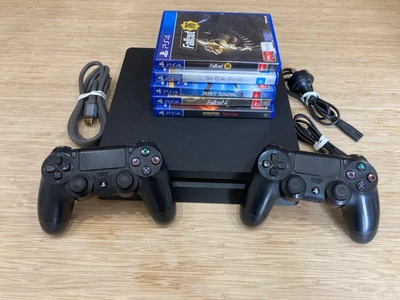 $250 • Buy Sony Playstation 4 Slim Console Bundle 1TB CUH 2202B + Games, Cables, Controller