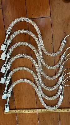 $25 • Buy Vintage S Arm Chandelier Parts, Curved Crystal Sconce, 6 Pieces