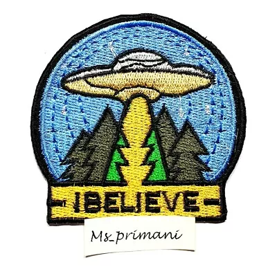 Alien 'I Believe'  Iron On Sew On Patch Clothes Bag Badge Message NASA 6.8x6.6cm • £2.69