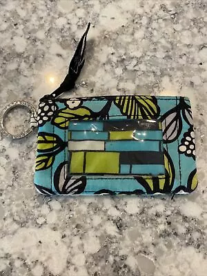 Vera Bradley Reired Island Bloom Pattern Coun Card ID Wallet Key Ring • $11