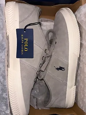 Polo Ralph Lauren Tyrian Trainers Shoes Suede In Light Grey UK10 • £55