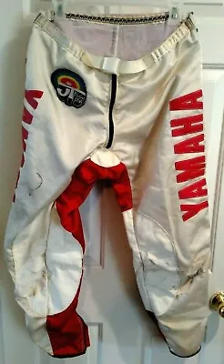 Vintage Yamaha JT Racing Pants Motocross Dirt Bike Retro Motorcycle MX White/Red • $499