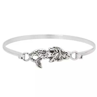 Mermaid Bracelet Thin Hook Bangle Sea Life Beach Jewelry SILVER • $12.99