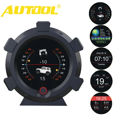 X95 Car HUD GPS Slope Meter MPH/KMH Speed Inclinometer Digital Meter Speedometer • $43.56