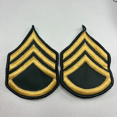 VINTAGE 2 Patches US ARMY STAFF SERGEANT RANK E-6 Patch Pair Military M013 • $5.95