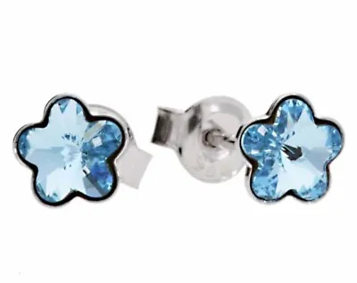 Unwanted Gift Warren James Sterling Silver Aqua Blue Flowers Stud Earrings New • £10