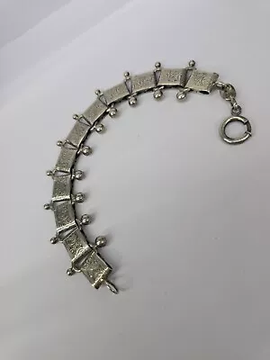 Vintage Danecraft Embossed Sterling Silver Link Bracelet • $109