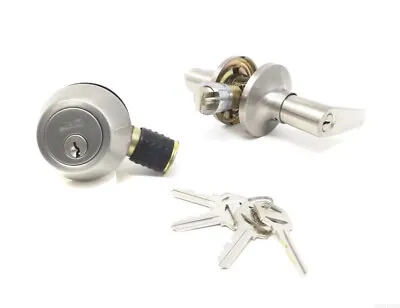 Mobile Home Lever Entry Lock And Deadbolt Set Stainless Steel • $44.95