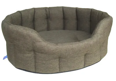 OVAL DOG BED Premium Basket Weave Heavy Duty Softee Thick Cushion Easy Wash • £83.99