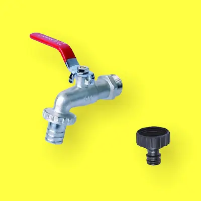 1/2  3/4  Inch BSP Garden Bib Tap Water Lever Type Valve Hazelock Connection • £15.11