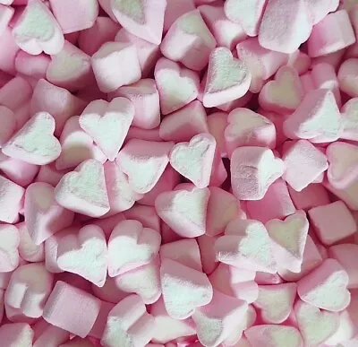 1KG MINI HEART MALLOWS Marshmallow Sweets Love Valentines Wedding Party • £9.99