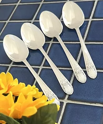 4 IS Silverplate Rogers Mfg SILVER MIST MARIGOLD Place Oval Soup Spoons 1935 • $11.95