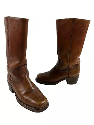 Vintage Frye Mens 2550 Campus Tan Brown Boots Sz 10.5B Americana USA Made • $124.95