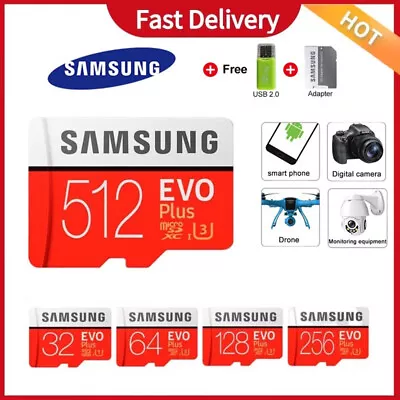 Samsung EVO Plus 4K U3 64GB MicroSDXC Flash Drive Memory Card With Adapter A Lot • $26.46