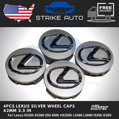 4PCS LEXUS 62MM Wheel Center Hub Caps Silver & Chrome Badge Logo 42603-30590 • $19.99